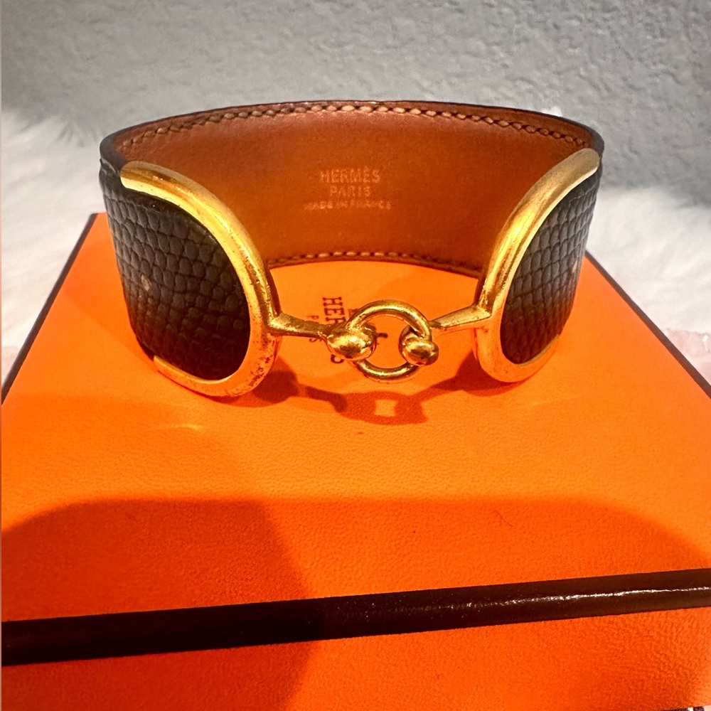 Vintage Hermes Bracelet in crocodile leather